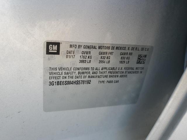 3G1BE6SM4HS578192 - 2017 CHEVROLET CRUZE LT 银色 照片 12