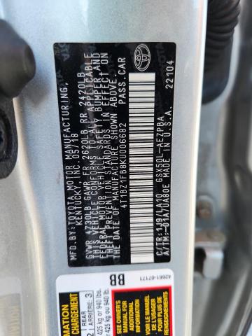 4T1BZ1FB8KU006682 - 2019 TOYOTA AVALON XLE فضي صورة 13
