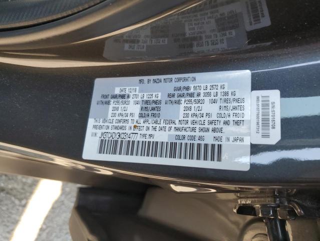 JM3TCADY3K0314777 - 2019 MAZDA CX-9 GRAND TOURING SILVER photo 12