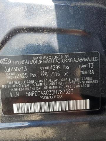5NPEC4AC3DH787323 - 2013 HYUNDAI SONATA SE ნაცრისფერი ფოტო 13