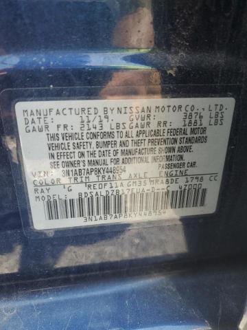 3N1AB7AP8KY448954 - 2019 NISSAN SENTRA S 蓝色 照片 13