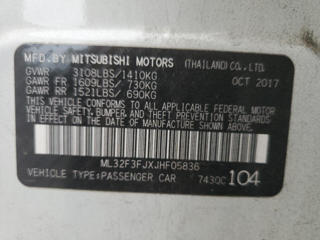 ML32F3FJXJHF05836 - 2018 MITSUBISHI MIRAGE G4 ES Weiß Foto 12