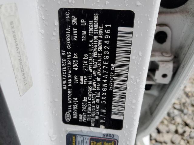 5XXGN4A77EG324961 - 2014 KIA OPTIMA EX WHITE photo 12