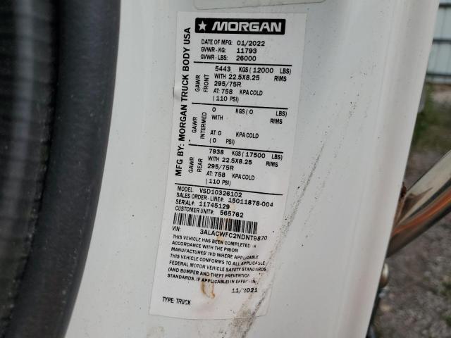 3ALACWFC2NDNT9870 - 2022 FREIGHTLINER M2 106 MEDIUM DUTY WHITE photo 10