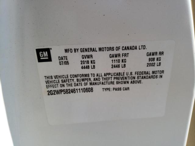 2G2WP582461110608 - 2006 PONTIAC GRAND PRIX 白色 照片 13