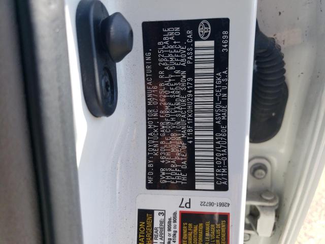4T1BF1FK0HU294179 - 2017 TOYOTA CAMRY LE WHITE photo 13
