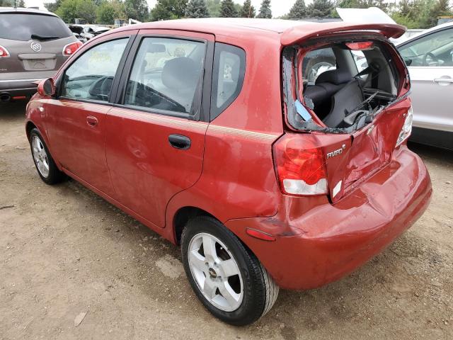 KL1TD66667B756406 - 2007 CHEVROLET AVEO BASE RED photo 2