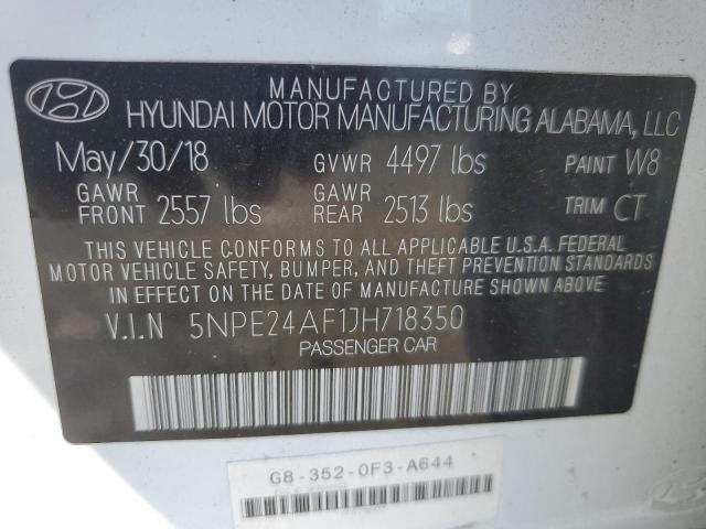 5NPE24AF1JH718350 - 2018 HYUNDAI SONATA SE WHITE photo 12