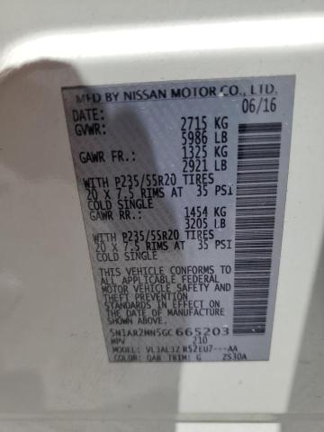 5N1AR2MN5GC665203 - 2016 NISSAN PATHFINDER S WHITE photo 14