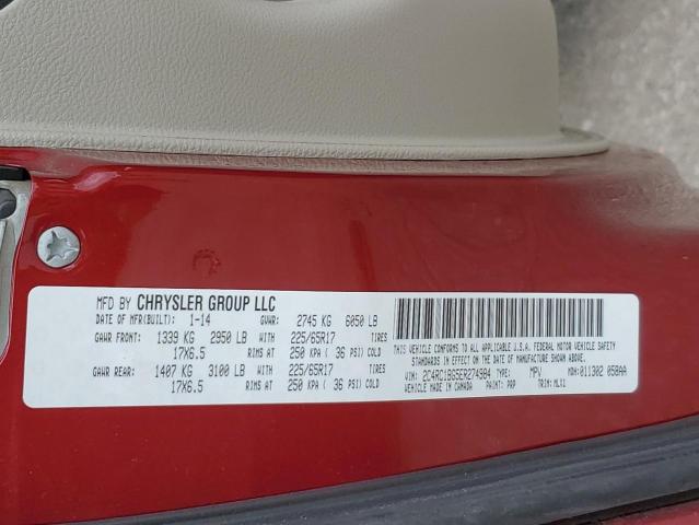 2C4RC1BG5ER274984 - 2014 CHRYSLER TOWN & COU TOURING BURGUNDY photo 14