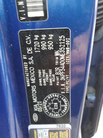 3KPF54AD0ME352125 - 2021 KIA FORTE EX 蓝色 照片 12