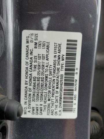 2HKRM4H5XGH629300 - 2016 HONDA CR-V EX GRAY photo 13