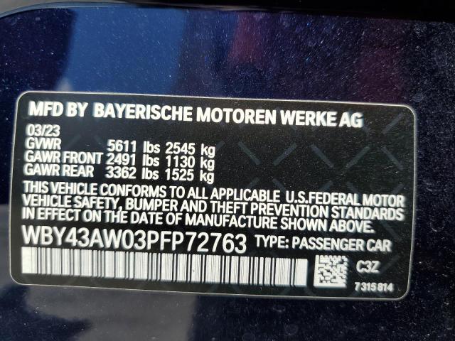 WBY43AW03PFP72763 - 2023 BMW I4 EDRIVE 35 BLUE photo 12