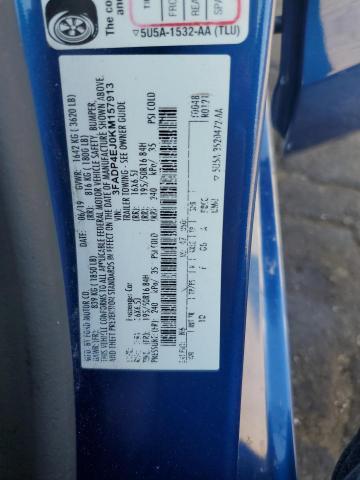 3FADP4EJ0KM157913 - 2019 FORD FIESTA SE 蓝色 照片 12