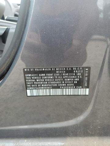 3VWDX7AJ5DM384631 - 2013 VOLKSWAGEN JETTA SE GRAY photo 12