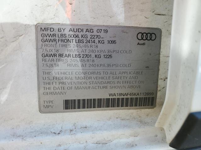 WA18NAF45KA112899 - 2019 AUDI A4 ALLROAD PREMIUM PLUS WHITE photo 12