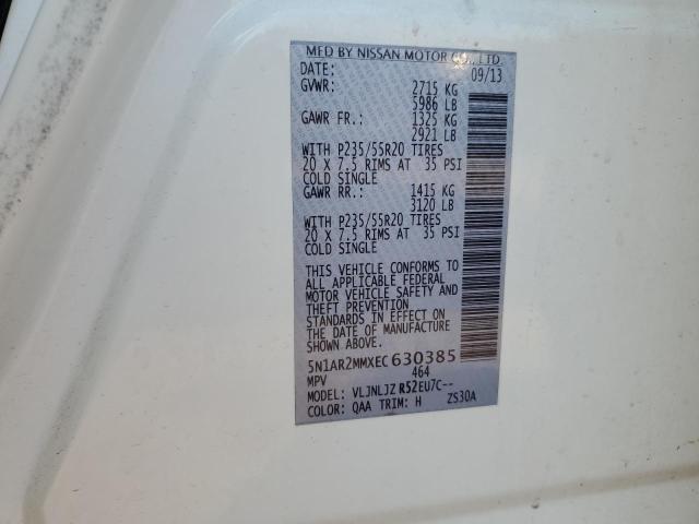 5N1AR2MMXEC630385 - 2014 NISSAN PATHFINDER S WHITE photo 13