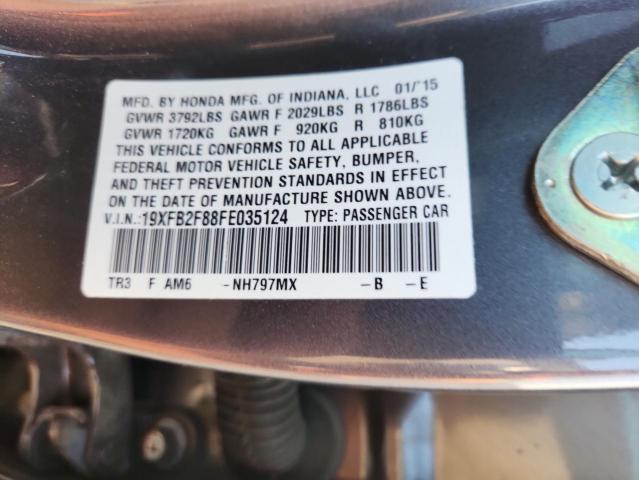 19XFB2F88FE035124 - 2015 HONDA CIVIC EX GRAY photo 12