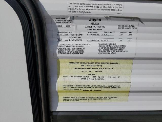 1UJBJ0BTXJ1T90419 - 2018 JAYC TRAVEL TRL ორფეროვანი ფოტო 10