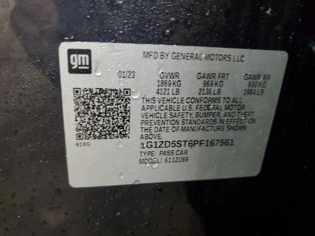 1G1ZD5ST6PF167561 - 2023 CHEVROLET MALIBU LT 石墨色 照片 12