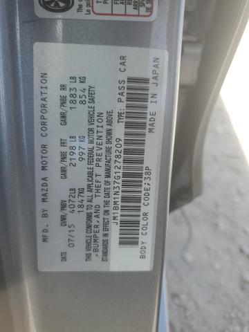 JM1BM1N37G1278209 - 2016 MAZDA 3 GRAND TOURING SILVER photo 12