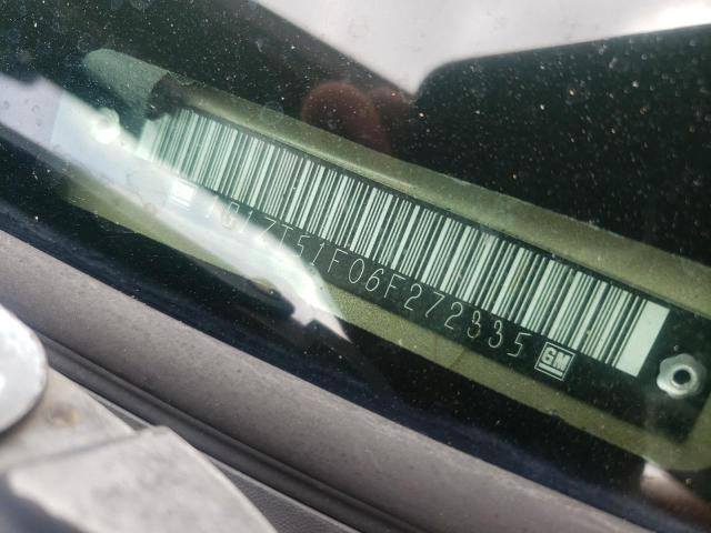 1G1ZT51F06F272335 - 2006 CHEVROLET MALIBU LT GOLD photo 12