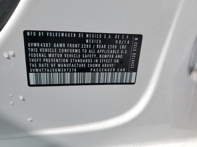 3VW4T7AJ3GM397278 - 2016 VOLKSWAGEN JETTA GLI WHITE photo 12