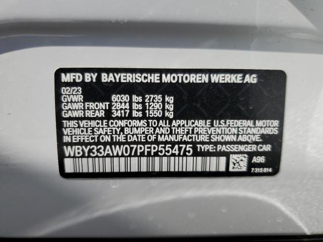 WBY33AW07PFP55475 - 2023 BMW I4 M50 WHITE photo 12