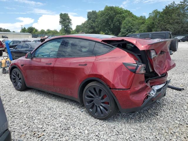7SAYGDEFXSA344359 - 2025 TESLA MODEL Y RED photo 2