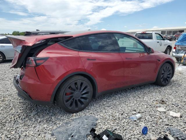 7SAYGDEFXSA344359 - 2025 TESLA MODEL Y RED photo 3