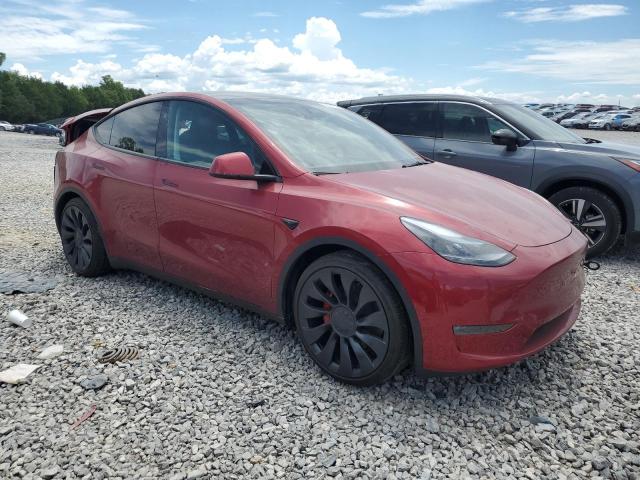 7SAYGDEFXSA344359 - 2025 TESLA MODEL Y RED photo 4