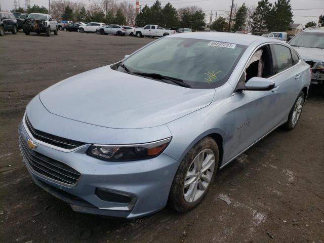 1G1ZF5SU8JF184050 - 2018 CHEVROLET MALIBU HYBRID BLUE photo 2