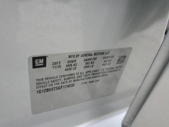 1G1ZB5ST5GF174636 - 2016 CHEVROLET MALIBU LS 银色 照片 12