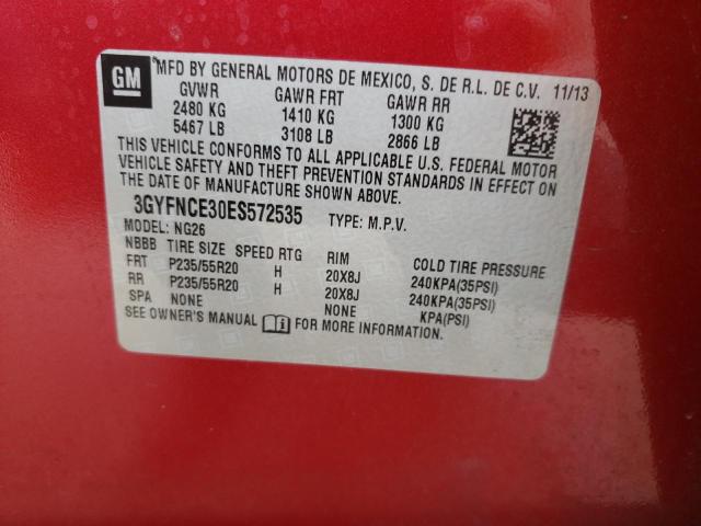 3GYFNCE30ES572535 - 2014 CADILLAC SRX PERFORMANCE COLLECTION Қызыл фото 12