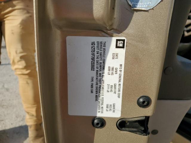 1G1ZT51F76F233922 - 2006 CHEVROLET MALIBU LS1 LT TAN photo 12