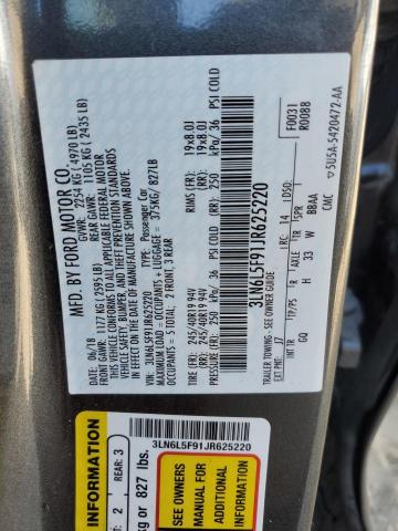 3LN6L5F91JR625220 - 2018 LINCOLN MKZ RESERVE CHARCOAL photo 13