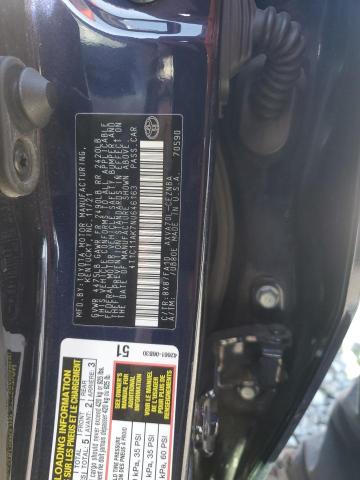 4T1C11AK7NU646163 - 2022 TOYOTA CAMRY LE BLUE photo 12