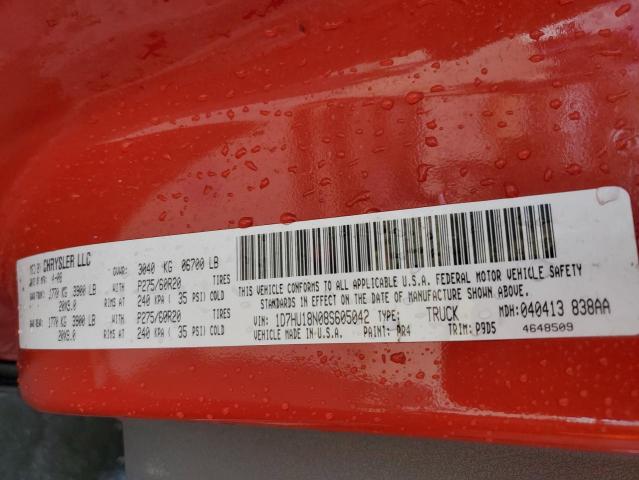 1D7HU18N08S605042 - 2008 DODGE RAM 1500 ST RED photo 13