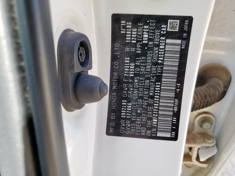 JHMFC1F48JX033983 - 2018 HONDA CIVIC EX Ağ foto 12