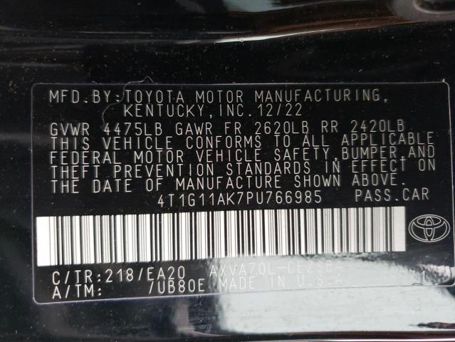 4T1G11AK7PU766985 - 2023 TOYOTA CAMRY SE NIGHT SHADE BLACK photo 13