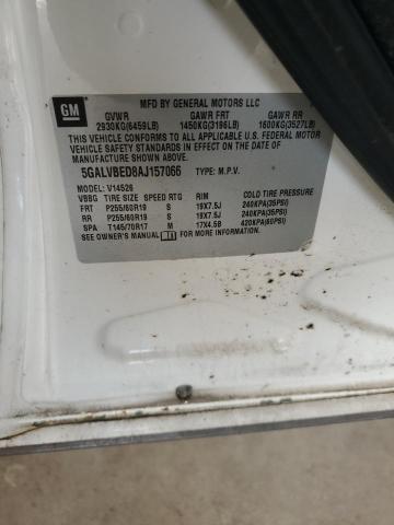 5GALVBED8AJ157066 - 2010 BUICK ENCLAVE CXL Ağ foto 14