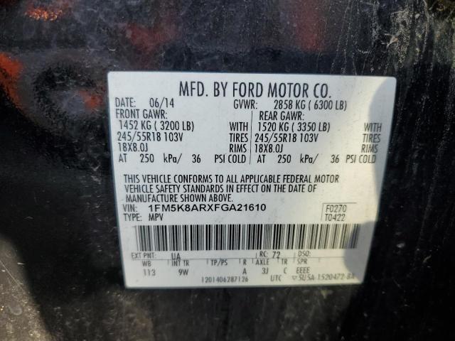 1FM5K8ARXFGA21610 - 2015 FORD EXPLORER POLICE INTERCEPTOR BLACK photo 13