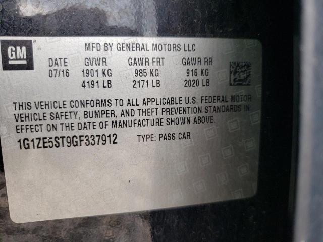 1G1ZE5ST9GF337912 - 2016 CHEVROLET MALIBU LT BLACK photo 12