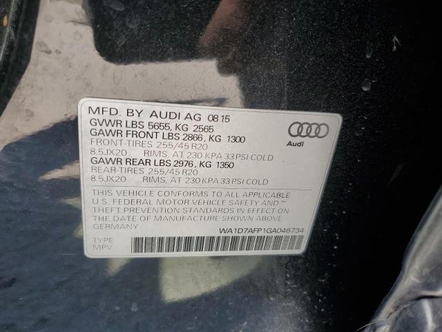 WA1D7AFP1GA046734 - 2016 AUDI Q5 PREMIUM PLUS S-LINE BLACK photo 12