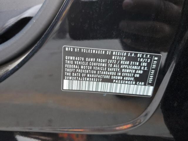 3VW2K7AJ2EM383217 - 2014 VOLKSWAGEN JETTA BASE 黑色 照片 12
