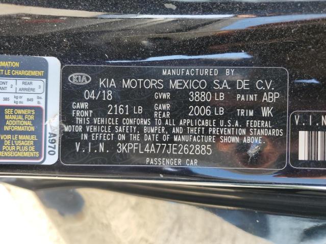 3KPFL4A77JE262885 - 2018 KIA FORTE LX BLACK photo 12