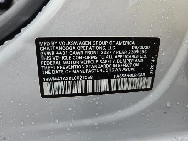 1VWMA7A3XLC027058 - 2020 VOLKSWAGEN PASSAT R-LINE Silber Foto 12