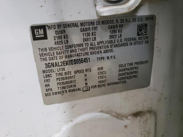 3GNAL2EK0ES656451 - 2014 CHEVROLET CAPTIVA LS 白色 照片 13