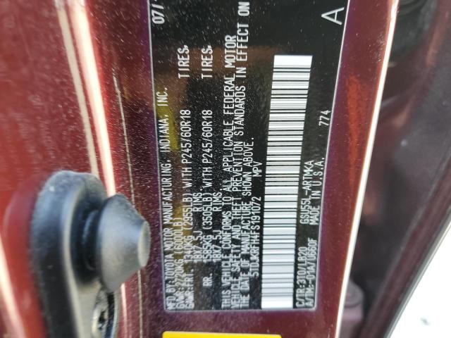 5TDJKRFH4FS191072 - 2015 TOYOTA HIGHLANDER XLE Bordo foto 12