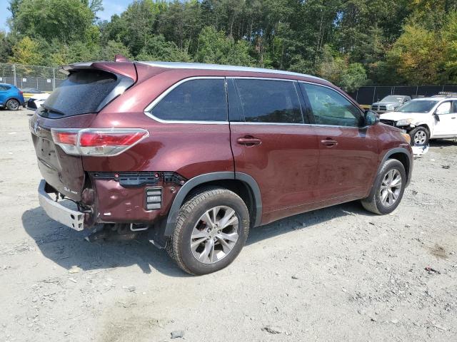5TDJKRFH4FS191072 - 2015 TOYOTA HIGHLANDER XLE Bordo foto 3